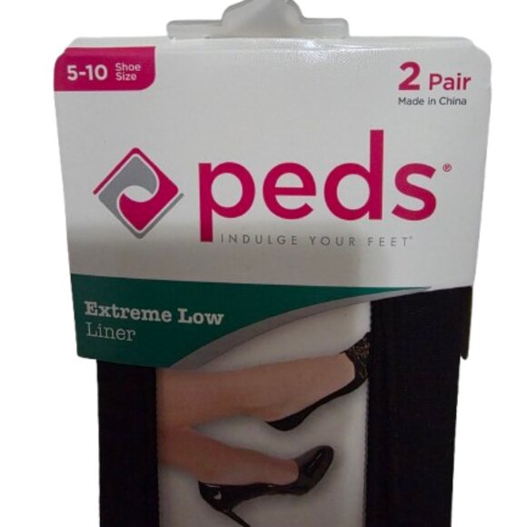PEDS Extreme Low Shoe Liner 2 pack Black NWT - Picture 4 of 4